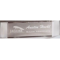 Clear Frosted Wave Acrylic Name Plate (9 1/2"x2 3/8"x1")
